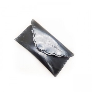 Portofel din piele, BrosNor,  negru, 20 cm × 10 cm