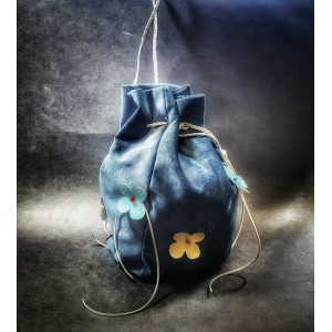 Poseta Sac din catifea, BrosNor, Bleumarin, 30 cm × 20 cm