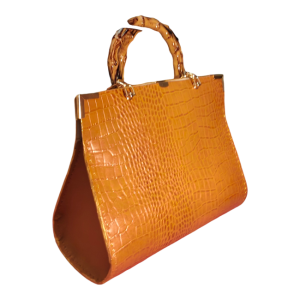 Geanta de tip Tote-Bag, BrosNor, Unicat, creata manual, din piele naturala, Caramel, 30 x 24 x  14 cm