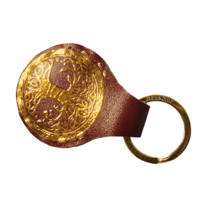 Breloc, BrosNor, Unisex, creat manual, din piele naturala, Multicolor, 3 x 5 cm