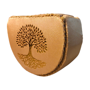 Etui BrosNor, creat manual, din satin, Auriu, 7 x 9 x 3 cm